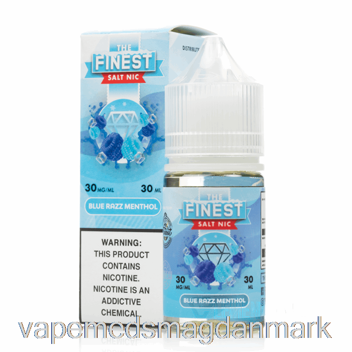 Vape Væske Blå Razz Menthol - Det Fineste Salt Nic - 30ml 50mg